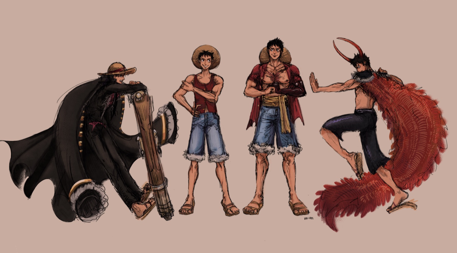 One Piece Luffy Full Illustration